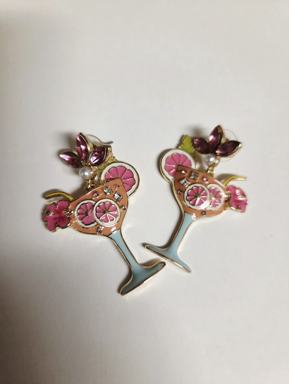 Cocktail Glass Drop Earrings